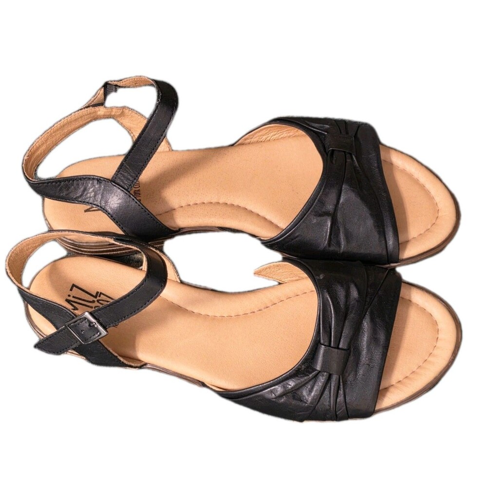 Miz Mooz Black Leather Dorra Sandals Size 41 US 9.5 10